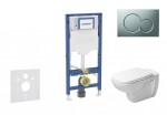 GEBERIT - Duofix Set předstěnové instalace, klozetu D-Code a sedátka softclose, tlačítko Sigma01, matný chrom SANI11CP2102