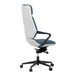 Kancelářské křeslo, zelená ekokůže, houpací mechanismus s aretací ve 4 polohách, kovový kříž, kolečka pro tvrdé povrchy