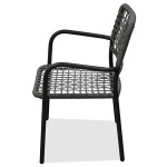 Balkónový set 1+2, stůl 60x60, židle umělý ratan barva antracit, kov antracit