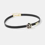 Choker náhrdelník s květem kamélie Noela, Černá 35 cm + 5 cm (prodloužení)