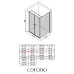 CERANO - Sprchový kout Antelo L - L/P - 6 mm - černá matná, transparentní sklo - 88x80 - otočný CER-666523