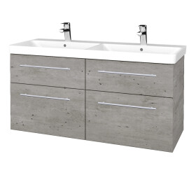 Dřevojas - Umyvadlová skříňka Q MAX SZZ4 120 - D01 Beton / Úchytka T02 / D01 Beton 332143B