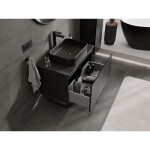 MEXEN/S - Orio koupelnová skříňka pod umyvadlo 80 cm s deskou, 1 šuplík, černá mat 91A10-08047-1-BFC71
