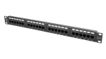 Lanberg černý / Patch panel / 24 portů / RJ-45 / CAT6 / UTP / 1U / 19" (PPU6-1024-B)