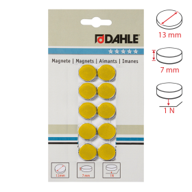 Dahle magnet plánovací, Ø 13 mm, 1 N, 10 ks, žlutý