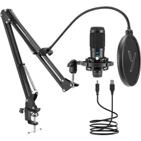 YENKEE YMC 1031 STREAMER 2.0 černá / stolní kondenzátorový mikrofon s ramenem / USB (8590669368655)