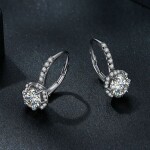 Luxusní stříbrné náušnice Viviane 1 ct MOISSANITE + CERTIFIKÁT, Stříbrná certifikát GRA, hadřík na čištění stříbra, dárková krabička