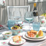 GREEN GATE Sklenice na víno Alice Pale Blue 600 ml, modrá barva, sklo