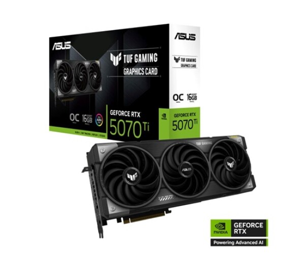 ASUS VGA NVIDIA GeForce RTX 5070 Ti TUF GAMING 16GB OC, 16GB GDDR7, 3xDP, 2xHDMI EDF_1887565