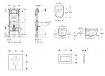 GEBERIT - Duofix Set předstěnové instalace, klozetu Oudee a sedátka softclose, tlačítko Sigma30, chrom SANI11CA1121