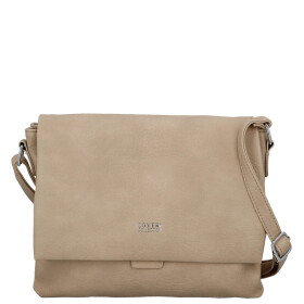 Stylová dámská koženková crossbody kabelka Mirabella, tmavě béžová