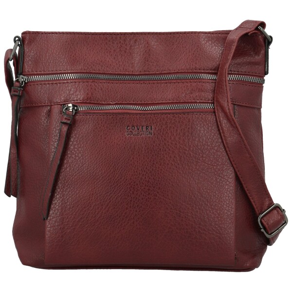 Stylová dámská koženková crossbody kabelka Orniva, vínová
