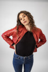 Dámská Kožená Bunda Jewel Spencer Brixton Červená Velikost: 2XL