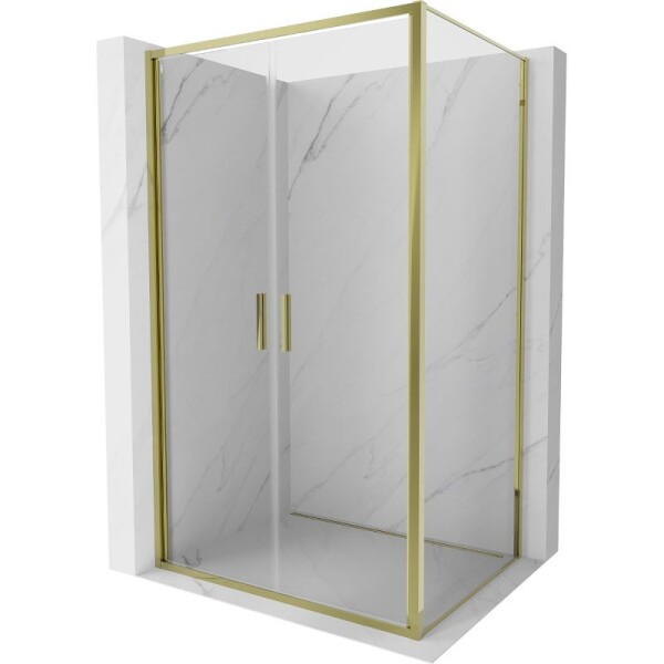 MEXEN/S - Exo sprchový kout dveře křídlové 70 x 75, transparent, zlato 814-070-075-50-00