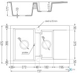 MEXEN/S - Gaspar granitový dřez 1.5 s odkapávačem včetně baterie Savita, černá kropenatá 6507-76-672601-76