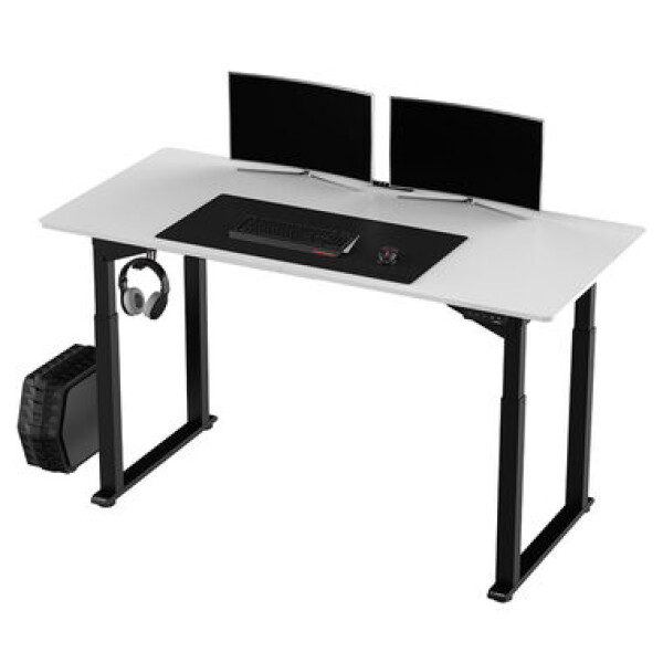 ULTRADESK Uplift bílá / Herní stůl / 160 x 75 x 74 - 116 cm / nastavitelná výška (UDESK-UP-WTDE)