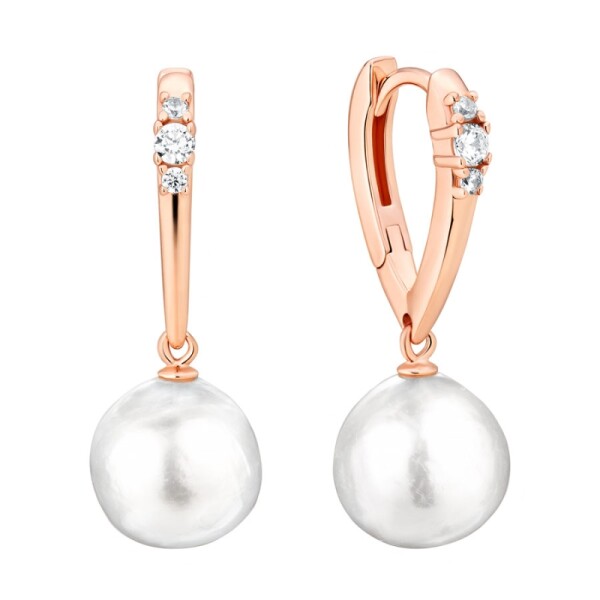 Náušnice s 11 mm Kasumi perlou Elenia Gold - stříbro 925/1000, Zlatá Bílá