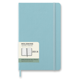 18měsíční diář Moleskine 2025-26 - tvrdé desky, L, týdenní - tyrkysový