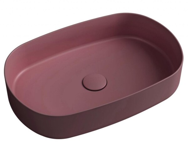 ISVEA - INFINITY OVAL keramické umyvadlo na desku, 55x36cm, maroon red 10NF65055-2R