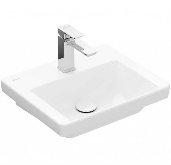 VILLEROY & BOCH - Subway 3.0 Umývátko nábytkové 45x37 cm, bez přepadu, otvor pro baterii, CeramicPlus, alpská bílá 4370FLR1