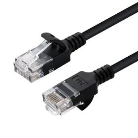MicroConnect CAT6a U/UTP SLIM 0.5m černá / LSZH (V-UTP6A005S-SLIM)