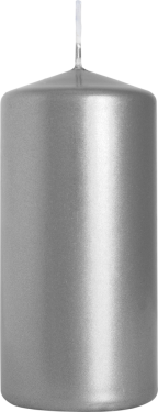 Válcová svíčka Bispol metalická 50x100 - stříbrná