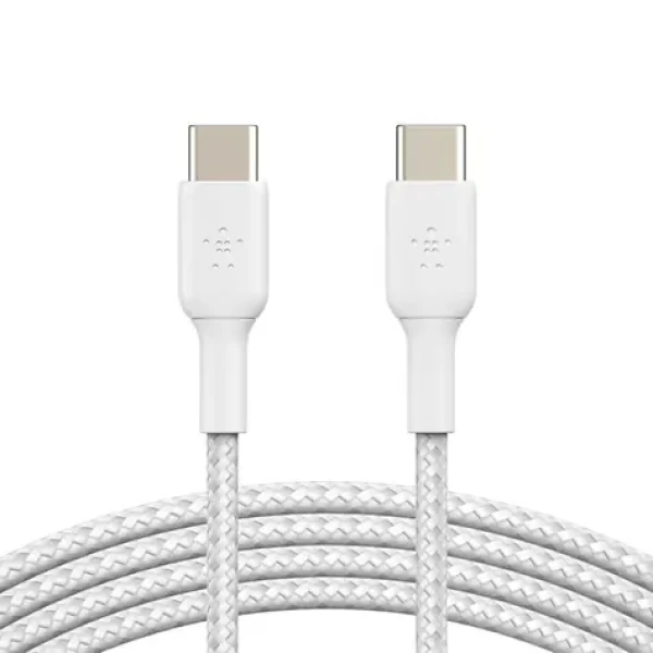 Belkin BOOST CHARGE kabel opletený USB-C na USB-C bílá / 1m (CAB004bt1MWH)
