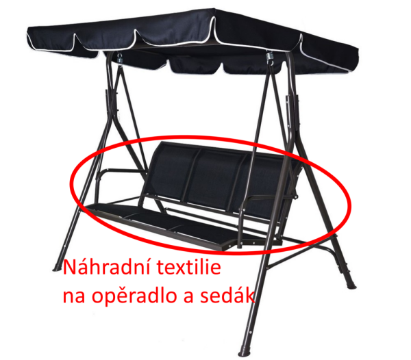 ROJA látka na sedák CONFORT černý