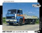 RETRO-AUTA Puzzle TRUCK č.2 Liaz 110.031 valník s rukou HR 3001 (1985–1993)