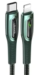 USAMS SJ518 tmavě zelená / Datový kabel / USB-C - Lightning / 20W PD / Smart Power-off / 1,2m (SJ518USB02)