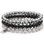 Souprava tří náramků Jasmine - sladkovodní perla, onyx, terahertz, Barevná/více barev 19 cm