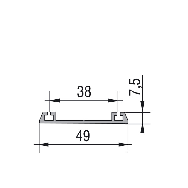 ProALU Dolní vodící kolejnice Elegant :: kolejnice 2m (22PA182189-2)