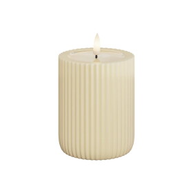 DeluxeHomeart LED svíčka Solid Stripe Creme 10 cm, krémová barva, pryskyřice, vosk