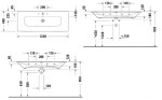 DURAVIT - Viu Umyvadlo 123x49 cm, s 1 otvorem pro baterii, s WonderGliss, alpská bílá 23441200001