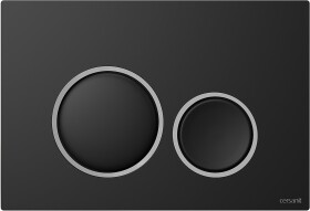 CERSANIT - Tlačítko LUNA RING černý mat, detail chrom mat K97-0633