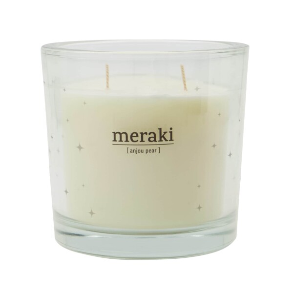 Meraki Vonná adventní svíčka Anjour Pear 560 g, bílá barva, sklo, vosk