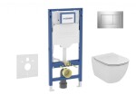 GEBERIT - Duofix Set předstěnové instalace, klozetu Tesi a sedátka softclose, tlačítko Sigma30, lesklý chrom/matný chrom SANI11CD1137