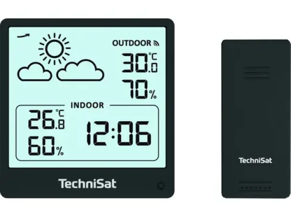TechniSat iMETEO 200 černá / Meteostanice / LCD displej / teplota / vlhkost / 4x AA (MET02D)