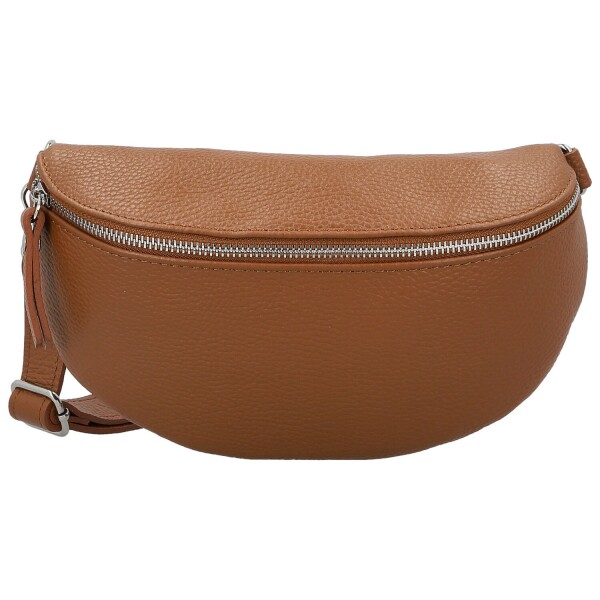 Módní dámská kožená ledvinka Sotiria, koňaková