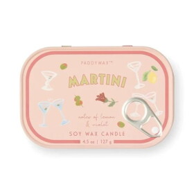 Paddywax Vonná svíčka v plechové dóze Bistro Martini 127 g, růžová barva, kov