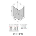 CERANO - Sprchový kout Orlano L/P - 5 mm - černá matná, transparentní sklo - 90x100x195 - posuvný CER-DY505B-90172