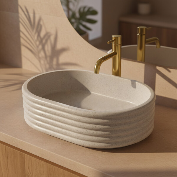 REA - Umyvadlo na desku Nicoletta Beige REA-U7346