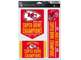 Samolepka Kansas City Chiefs NFL Super Bowl LVIII Champions Set (3 ks)% 1 ks