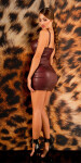 Sexy Koucla WetLlook PartyMinidress barva BORDEAUX velikost Einheitsgroesse