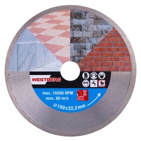 Kotouč diamantový, plný, 150mm, 22,2mm, WESTBERG