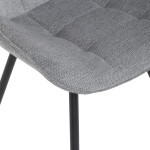 Židle jídelní, šedá látka, černý kov, otočný mechanismus 90°/90° (L/P) - funkce reset