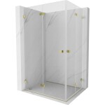 MEXEN/S - Lunar-F Duo sprchový kout skládací dveře 95 x 75, transparent, zlato 836-095L-075P-50-00