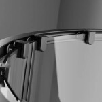 BESCO - Set čtvrtkruhový kout ZARYA BLACK + vanička AXIM STONE EFFECT - Barva rámu - Černá, Rozměr A - 80, Rozměr B - 80, Výplň - Čiré bezpečnostní sklo - 5 mm BCZBAXS80190