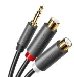 UGREEN AV109 Samec 3,5 mm Jack na 2x Samec RCA (Cinch) kabel 0,25 m (černý)