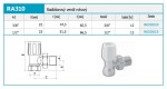 NOVASERVIS - Radiatorový ventil rohový 1/2" RA310/15